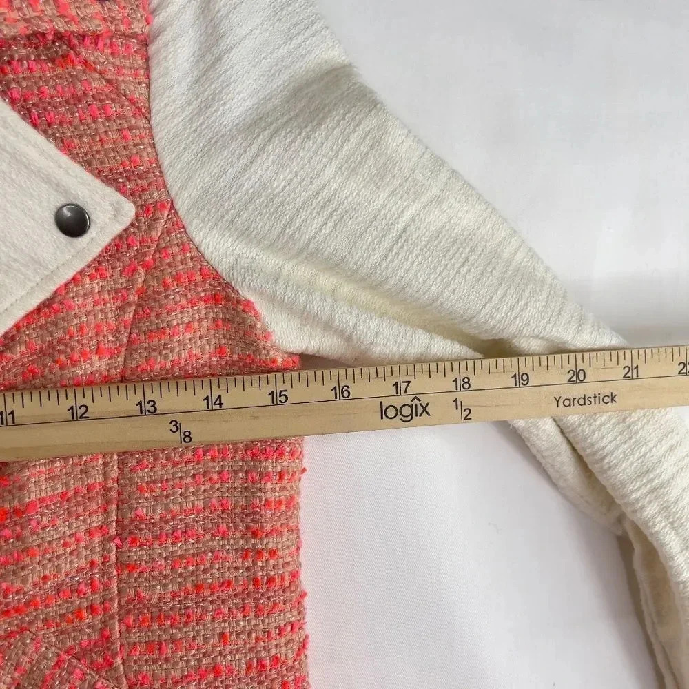 Anthropologie Elevenses Blushed Tweed Boucle Moto Jacket - Picture 14 of 14